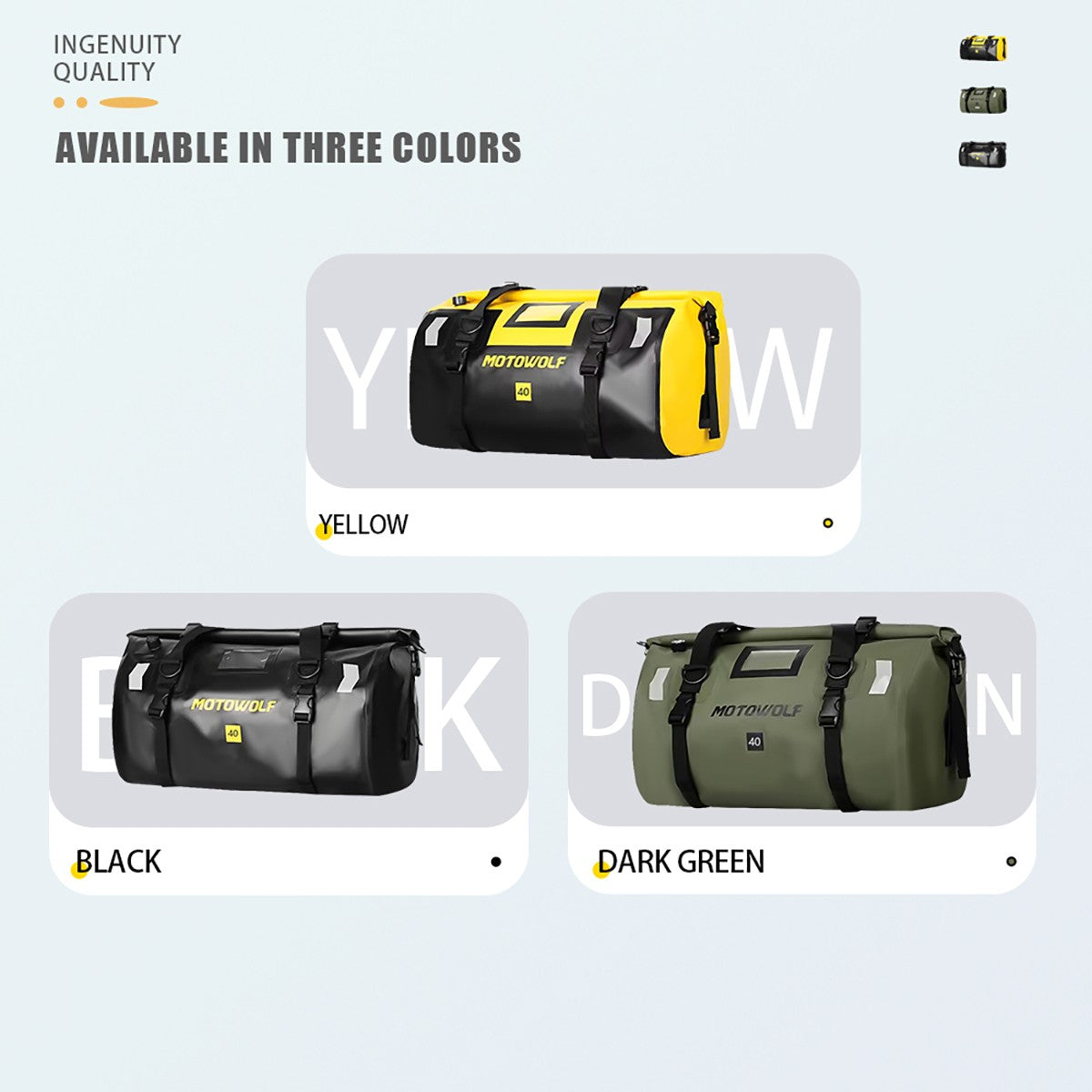 Universal Motorcycle Waterproof Tail Bags Back Seat Bags Cycling Camping Travel Bag Motorbike Scooter Sport Luggage Pack 66L 40L