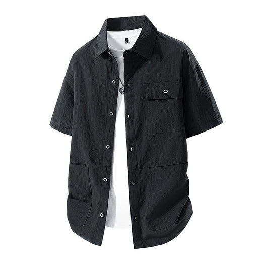 Summer Shirts for Men Big Size 6XL 7XL 8XL Breathable Business Formal Shirt Male Short Sleeve Solid Color Khaki White 50-140KG