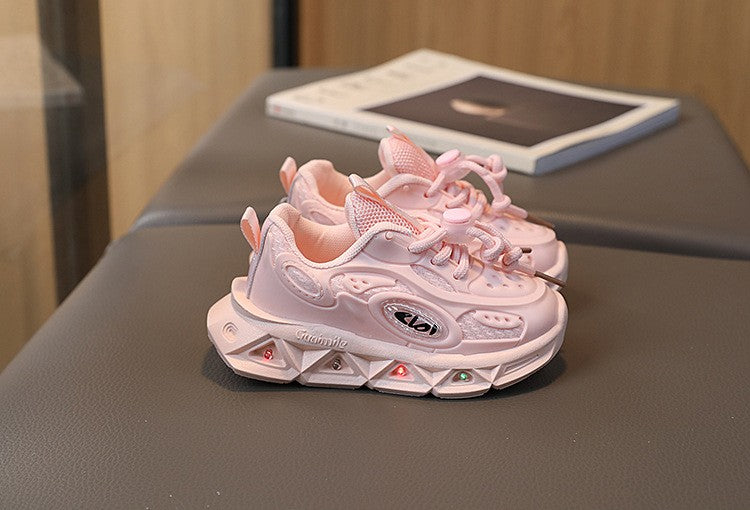 Baby Shoes2025 Spring Autumn New Boys and Girls Light Up Clunky Sneaker Small and Medium-sized Children's Soft Soled Baby Shoes