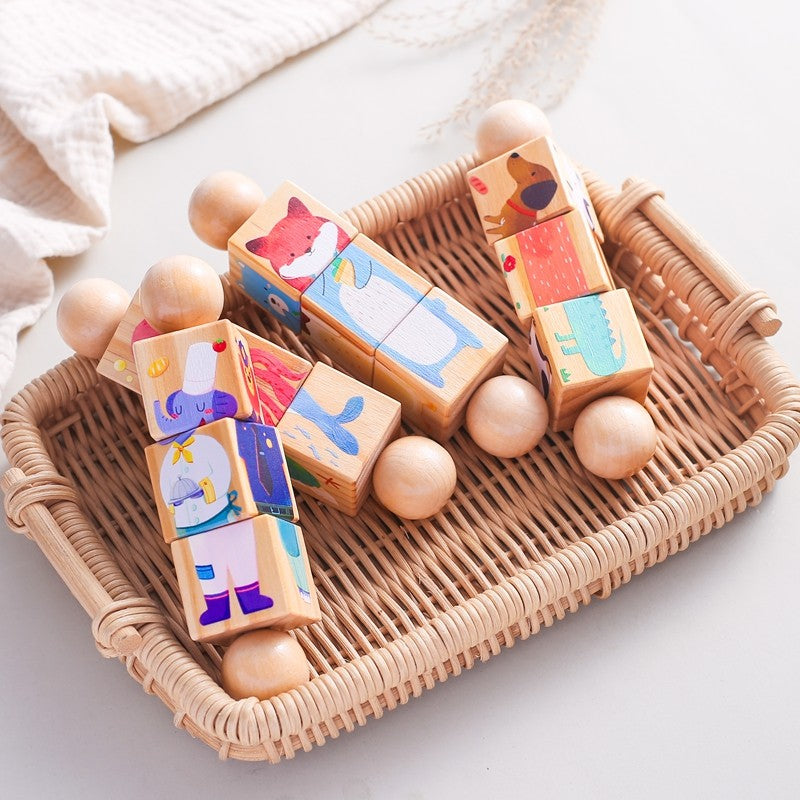 1pc Wooden Montessori Toy Hand bell Toy Baby Mobile Musical Rattle Toy Children Stroller Classic Educational Toys Kid Gifts