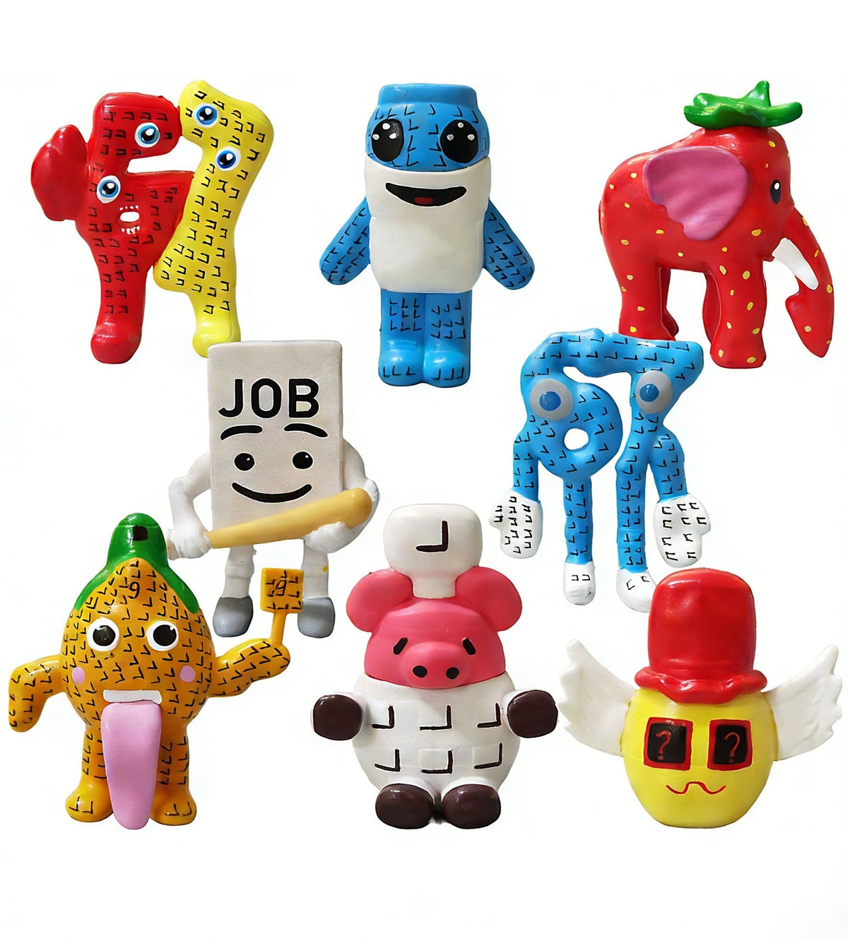 Set Steal A Brainrot W Or L Figure Toy Cartoon 77 67 Job Action Figures Strawberry Elephant Model PVC Decoration Doll Kids Gift
