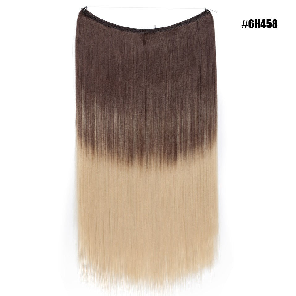 BENEHAIR Synthetic Invisible Wire No Clips In Hair Extensions Secret Fish Line Hairpieces Hair Extensions Fake Hair For Women