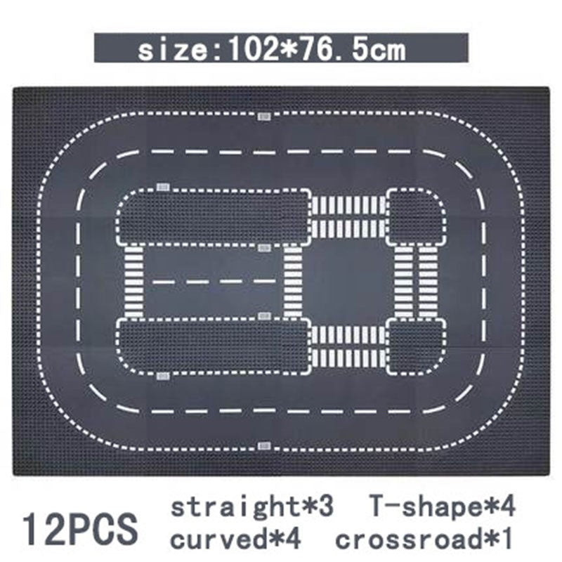 City Road Street Baseplate Straight Crossroad Curve T-Junction Building Blocks Base Plate 32*32 Compatible All Brands City