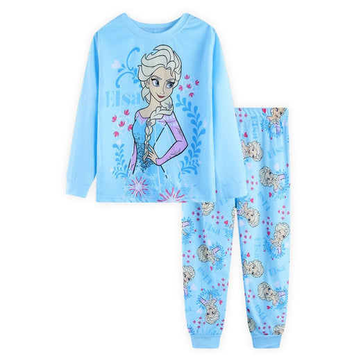 New Kids Pajama Set Cotton Soft Elsa Print Loungewear Long Sleeve Pjs Sleepwear for Toddler Boys nightwear Girls nighty