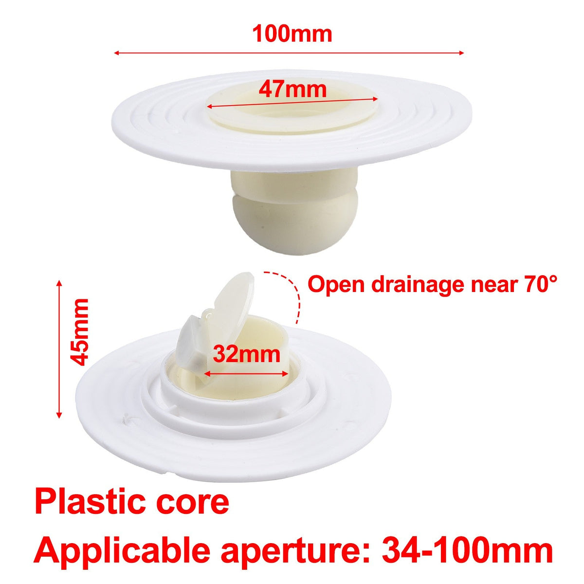 Brass Floor Drain Core Fast Drainage Insect Proof Drain Sink Shower Plug Backflow Preventer Valve Bathroom Accessories