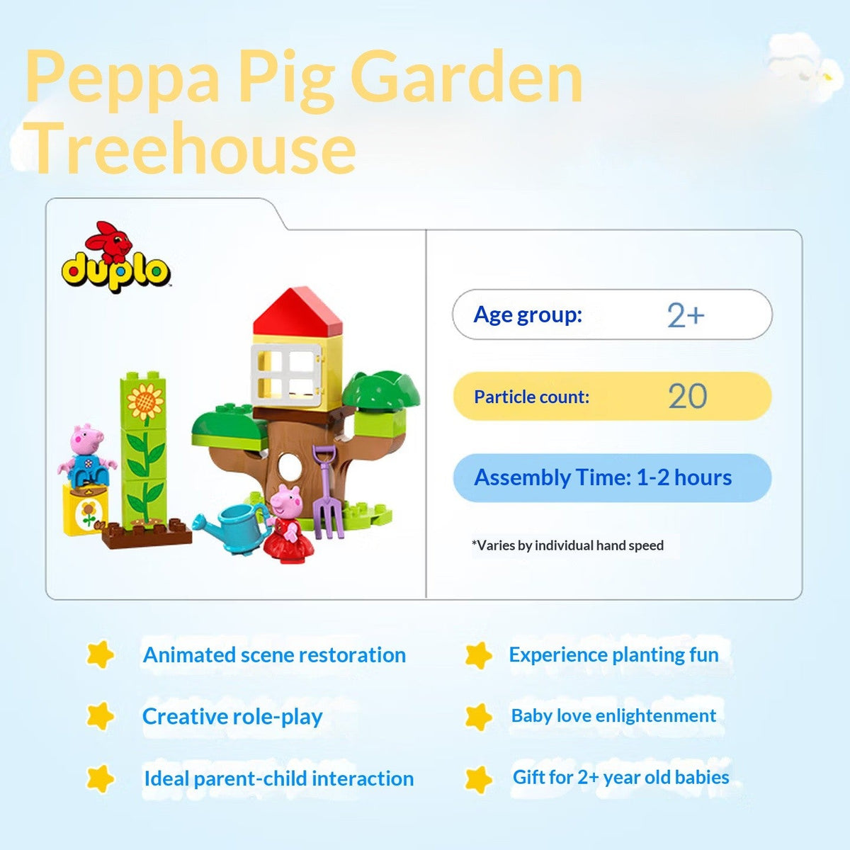 Lego building blocks assembled Debao 10431 Peppa Pig Tree House Boys and Girls Children's Toys Birthday Christmas Gift