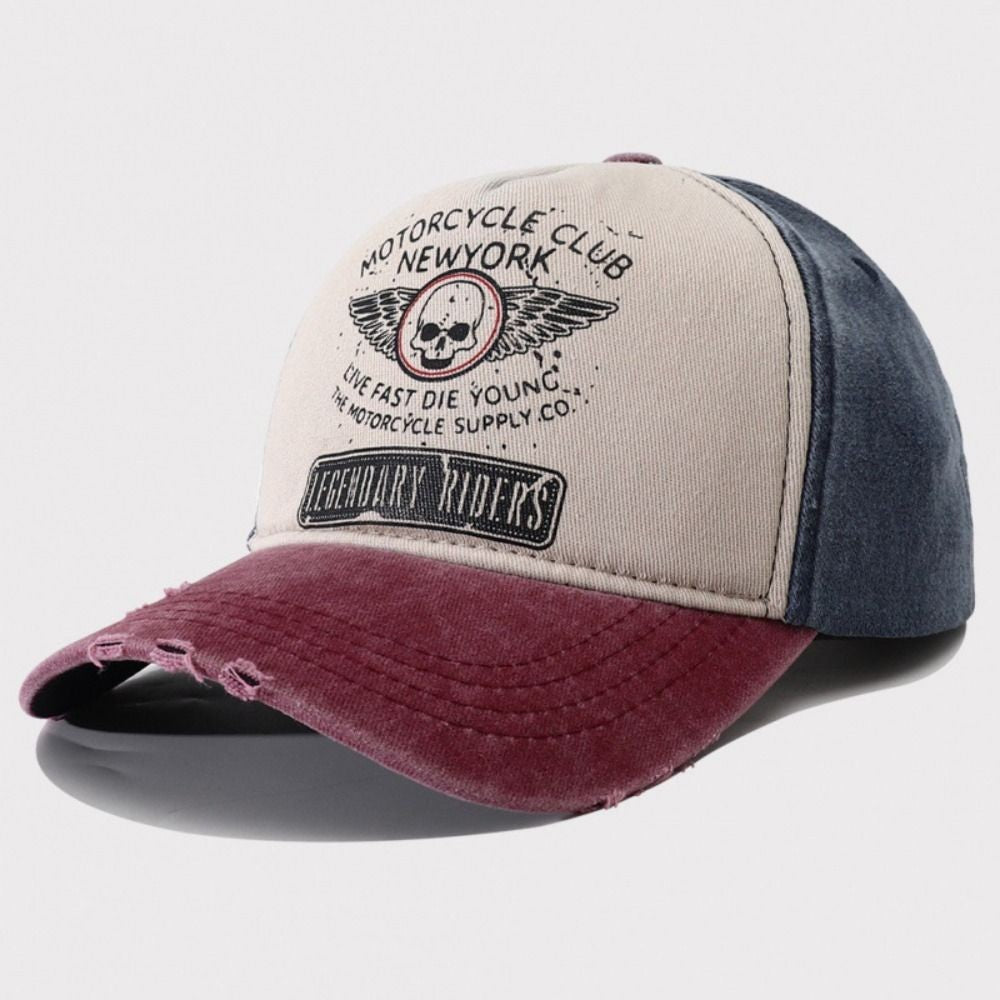 Fashion Skull Print Baseball Hat Bones Washed Cotton Snapback Hats Fashion Adjustable Sun Visors for Men Women