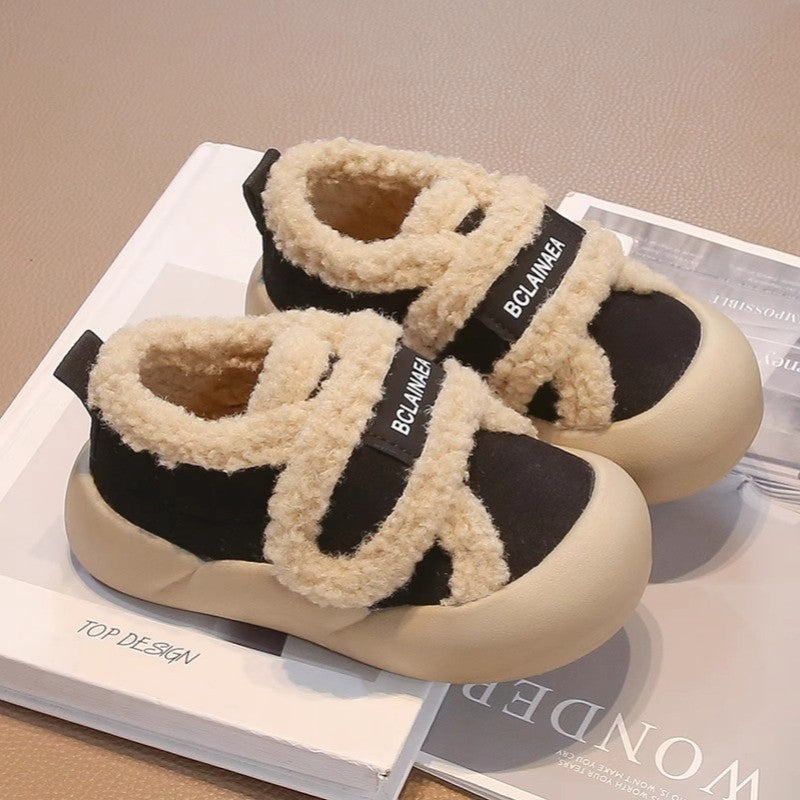 2025 Children's Cotton Shoes Winter New Style Thickened Warm and Comfortable Girls' Soft Bottom Fashion Retro Boys' Casual Shoes