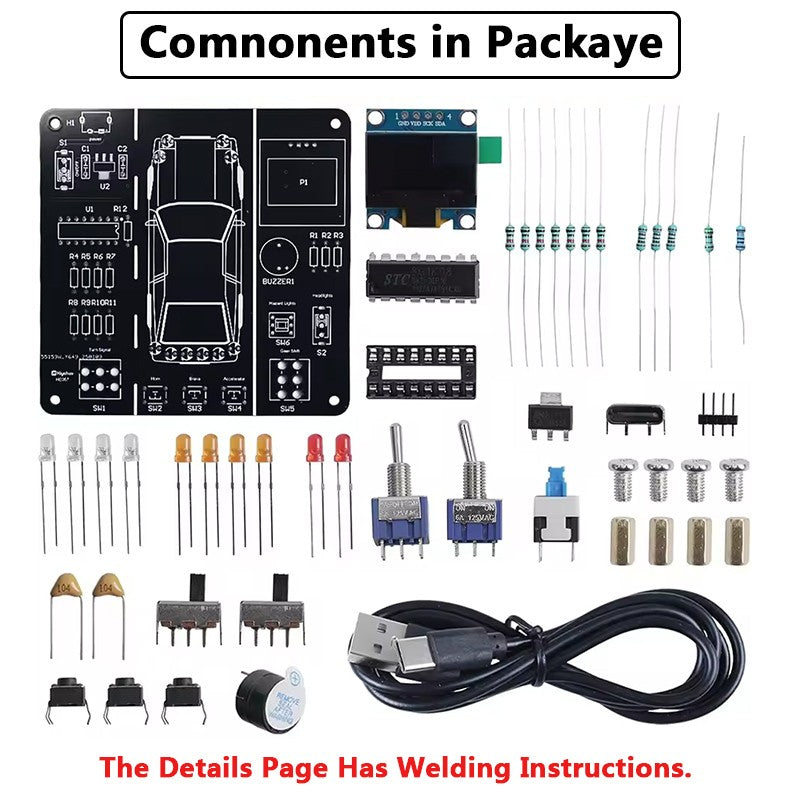 DIY Car Driving Simulation Soldering Practice Kit STEM Electronic Project Car Driver Simulator Solder Project for Students Learn