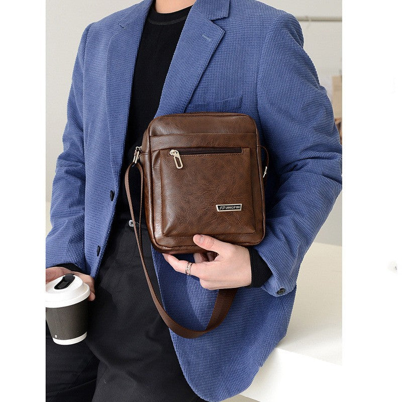 Men's PU Leather Crossbody Shoulder Bags High quality Tote Fashion Business Man Messenger Bag Leather Bags fanny pack
