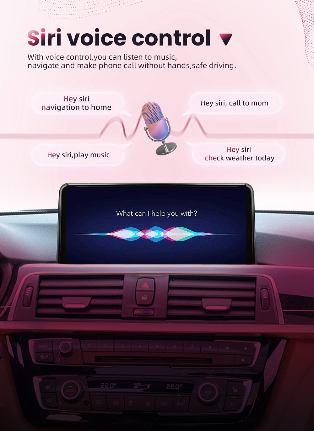 BONROAD Car Radio Wireless Carplay Android auto For BMW X5 E70 X6 E71 CCC CIC Bluetooth Mirror Link Navigation GPS Touch Screen