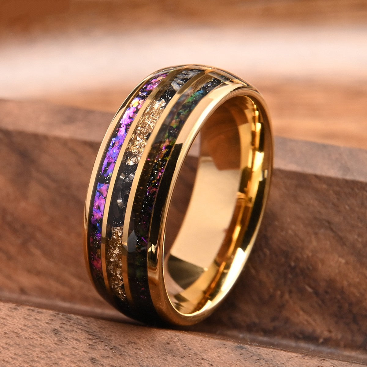 8MM Meteorite tungsten ring anillos bague homme de compromiso fashion jewelry Men's wedding bands Amethyst engagement rings gift