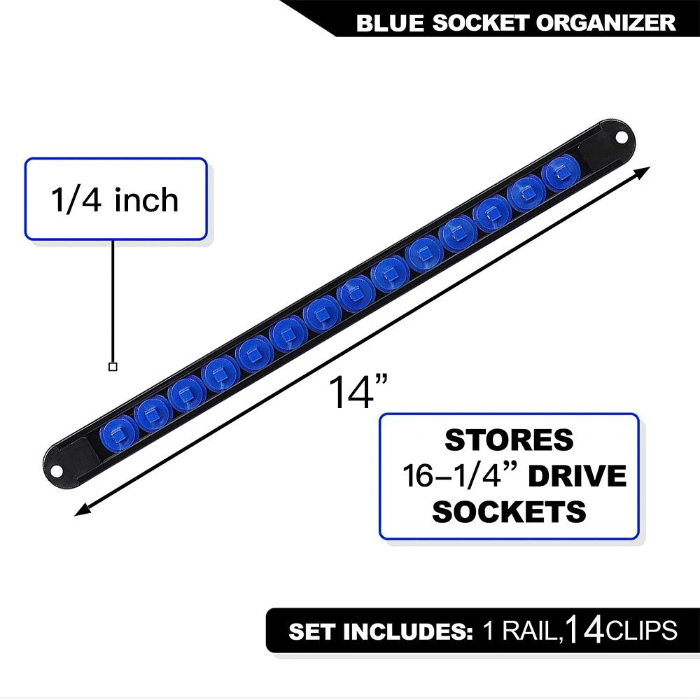 360° Swivel Socket Organizer 1/4 3/8 1/2 Premium Quality Socket Clip Rail Holder Socket Sliding Stand Sleeve Rail Rack Tools 1pc
