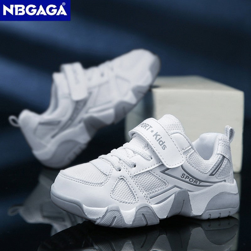 White Breathable Children Walking Shoes Summer Mesh Casual Sneaker for Kids Boys Outdoor Sport Tennis Anti-Slip