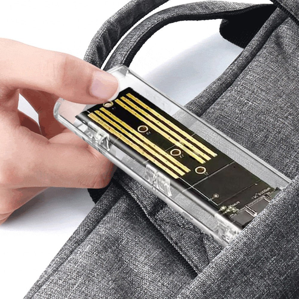 M.2 NGFF SATA Type C 3.1 Hard Disk Box 10Gbps Transparent External SSD Case External SSD Adapter for 2230 2242 2260 2280