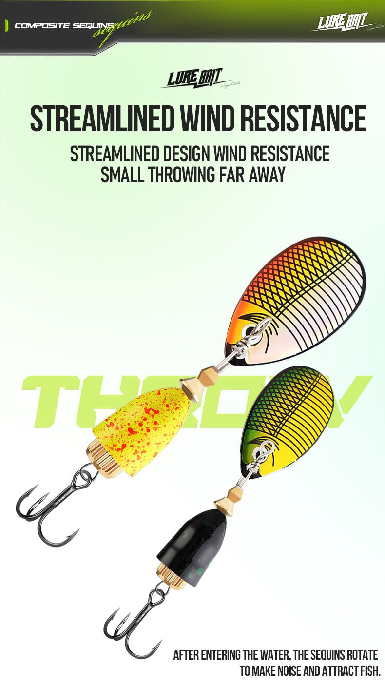 Metal laser rotating composite glitter noise lure bait, fake bait, lure bait, fishing gear swing artificial bait, hard bait