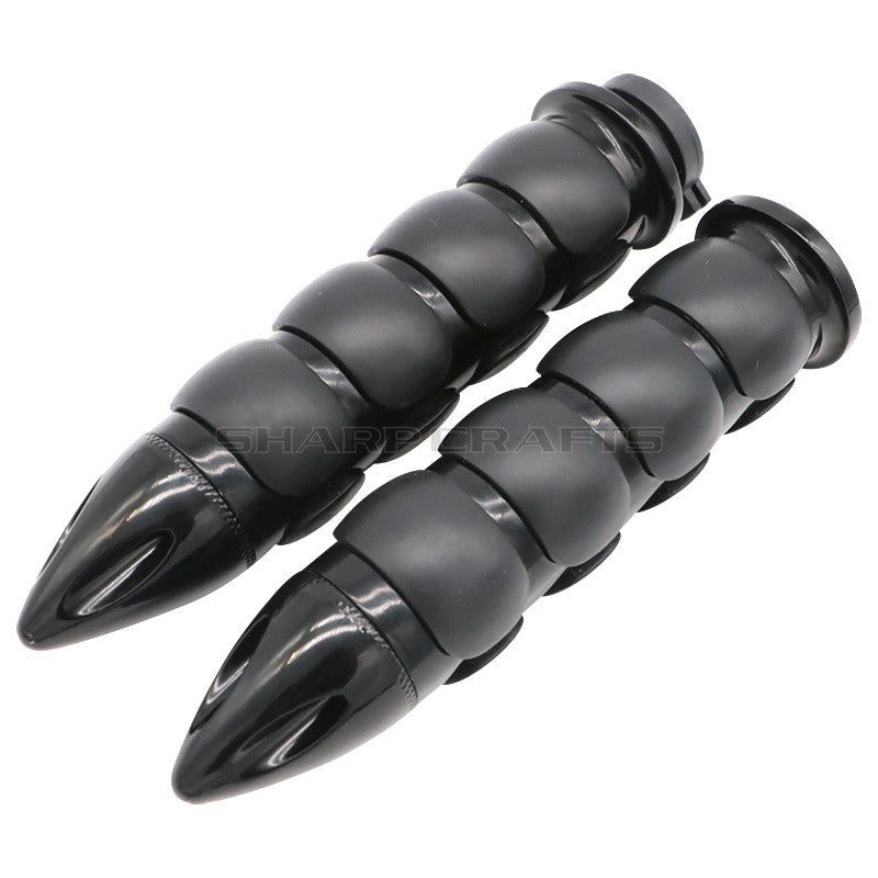 1" 25mm & 7/8'' 22mm Billet Rubber Flame Spike Hand Grips For Harley Honda Kawasaki Suzuki Yamaha Bikes Cruiser Chopper Custom