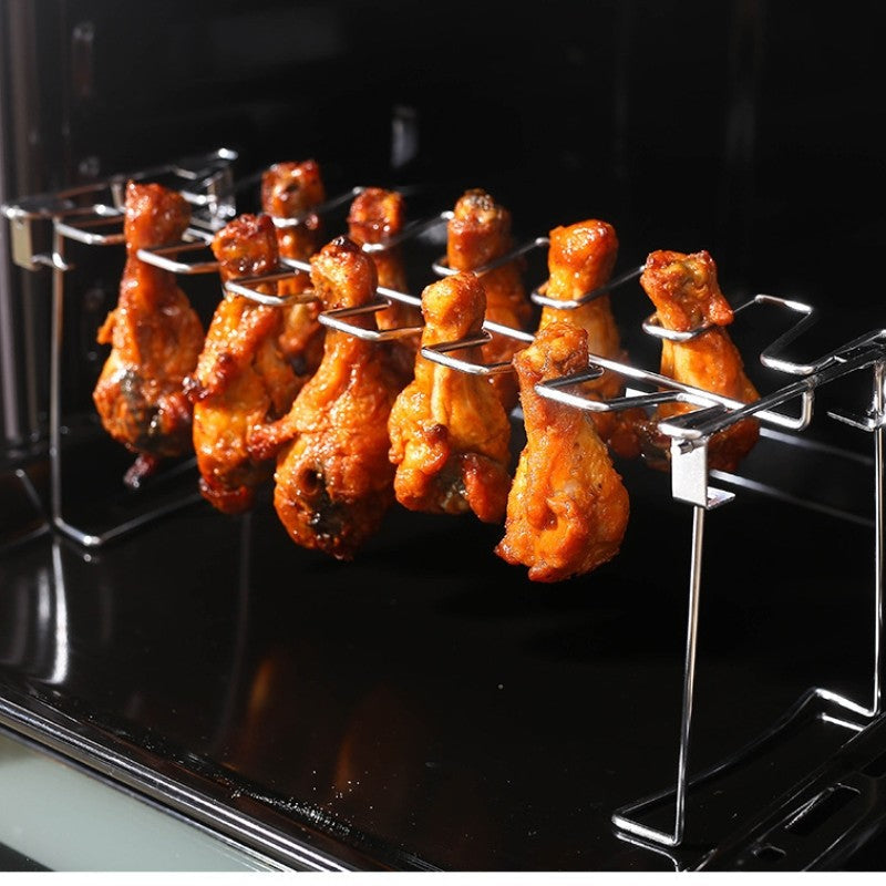 1pc Grill Rack, Stainless Steel Rack Chicken Leg For Oven, Barbecue Tools, Kitchen Supplies