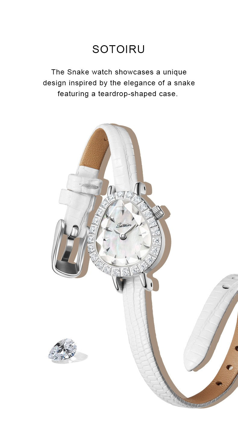 Sotoiru Watches for Woman Fashion Quartz Snake Wristwatches with Qucik Release Strap Original Design Christmas Gift for Woman