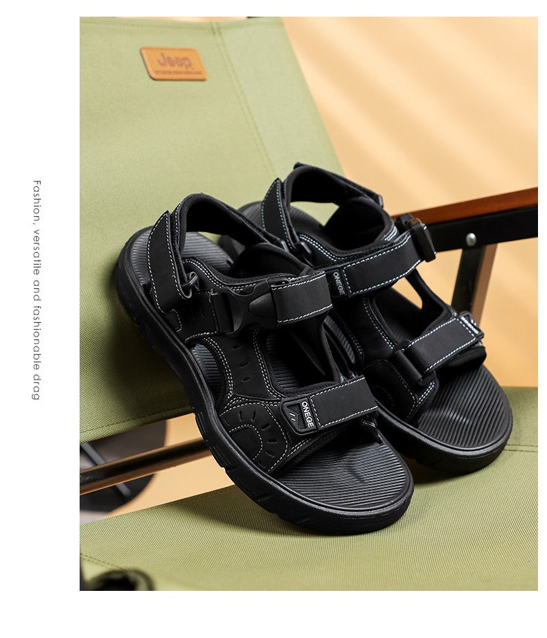 A Pair of Men's Sandals, Summer New Trendy Sports Outer Wear, Non-Slip, Wear-Resistant, Soft-Soled Driving Slippers, Beach Shoes for Men