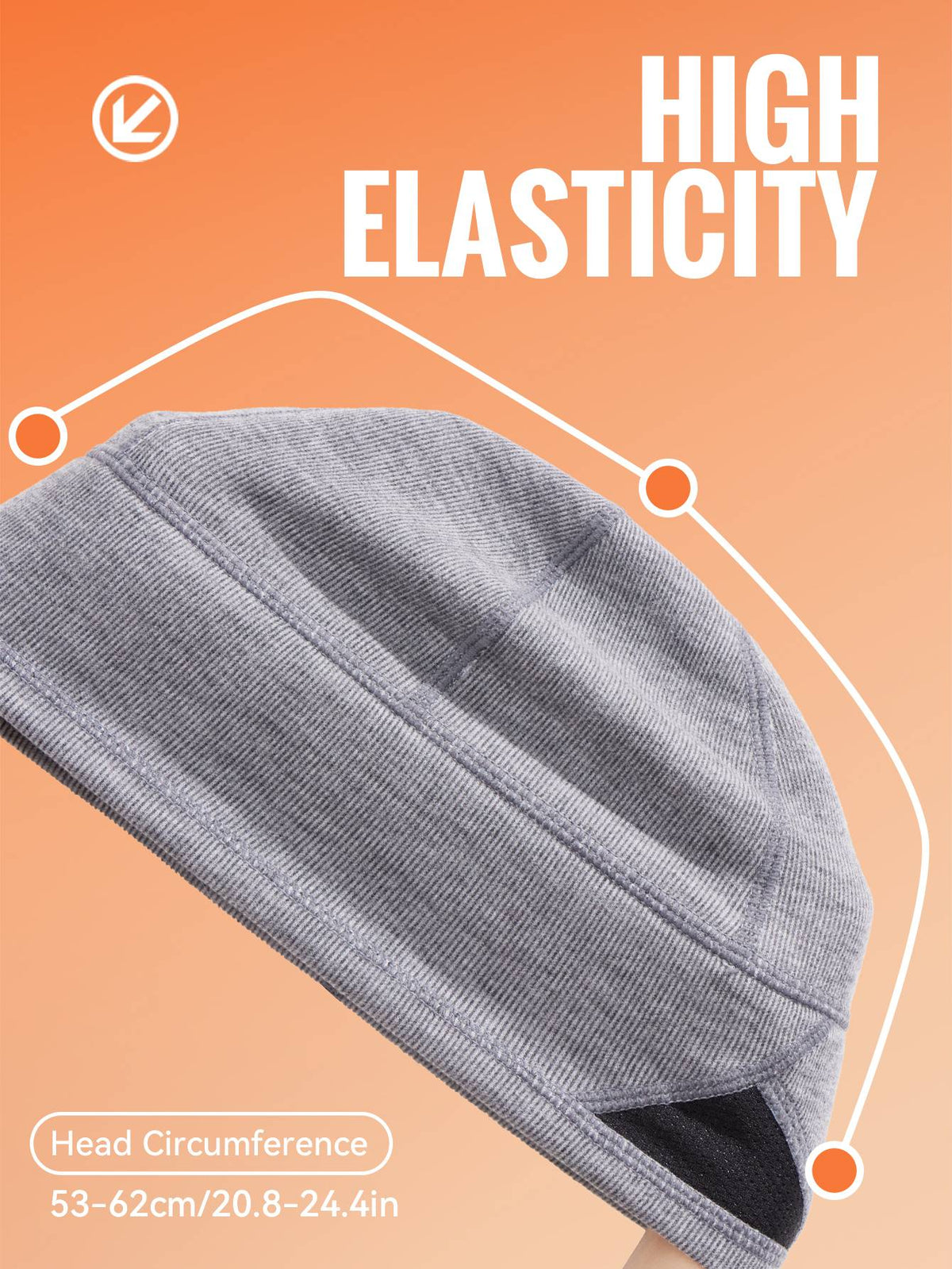 WRELS Warm Beanie Knitted Skull Cap Fashion Winter Hat Thermal Fleece Lined Sports Hat Windproof Sweat Absorbing Sports Hat