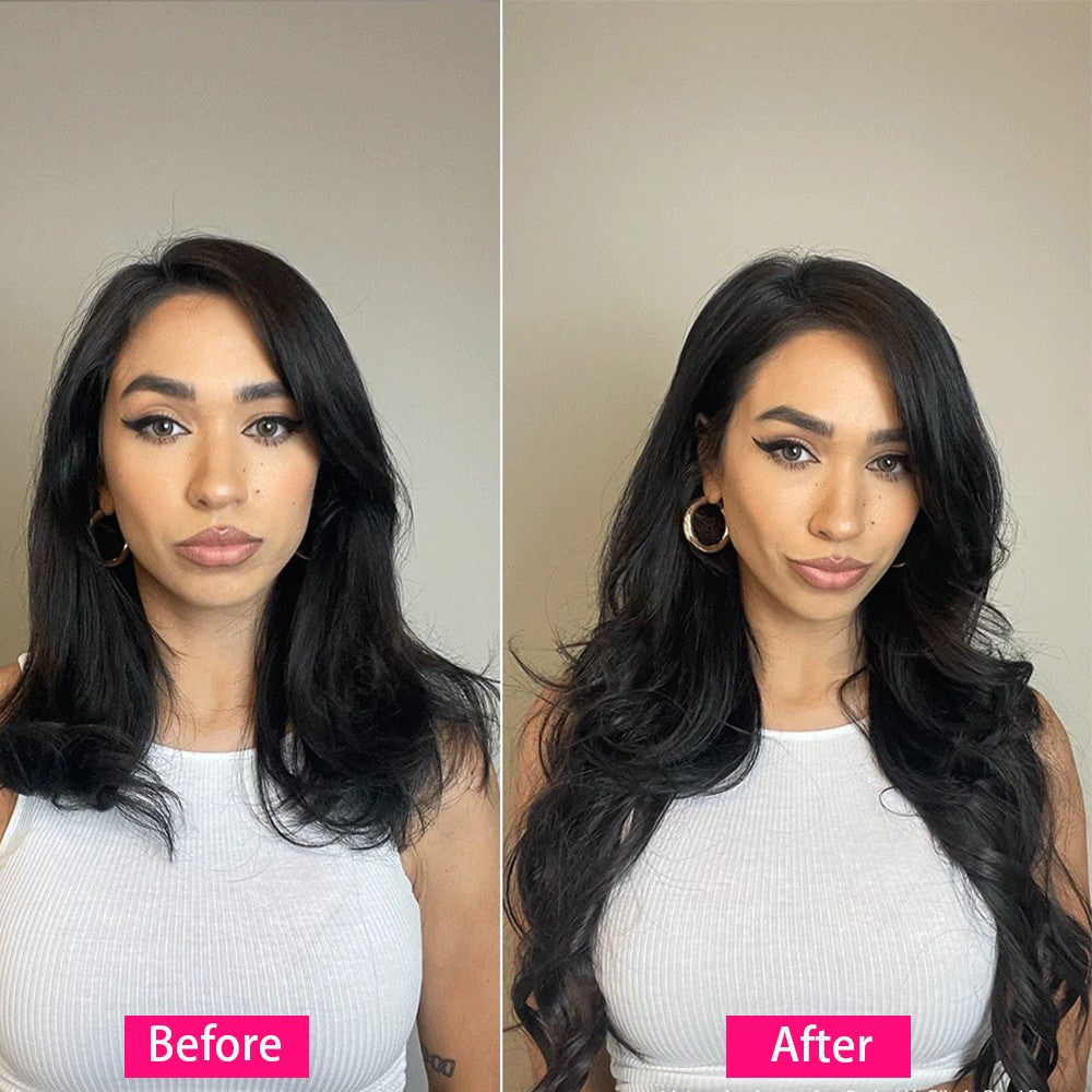 Clip In Hair Extensions Real Human Hair color #4 Chocolate Brown Clip In Hair Extensions 8pcs Hair Natural Black Color 26 Inches