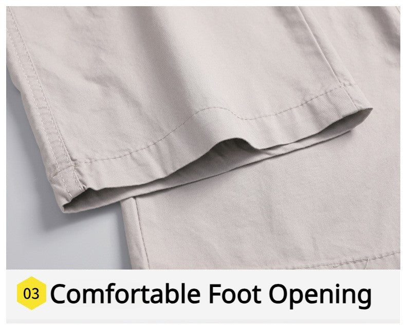 Casual Pants Men's Spring Autumn Cotton Cargo Trousers Plus Size Large Sports Pants Loose Straight Man Elastic Waist Pants