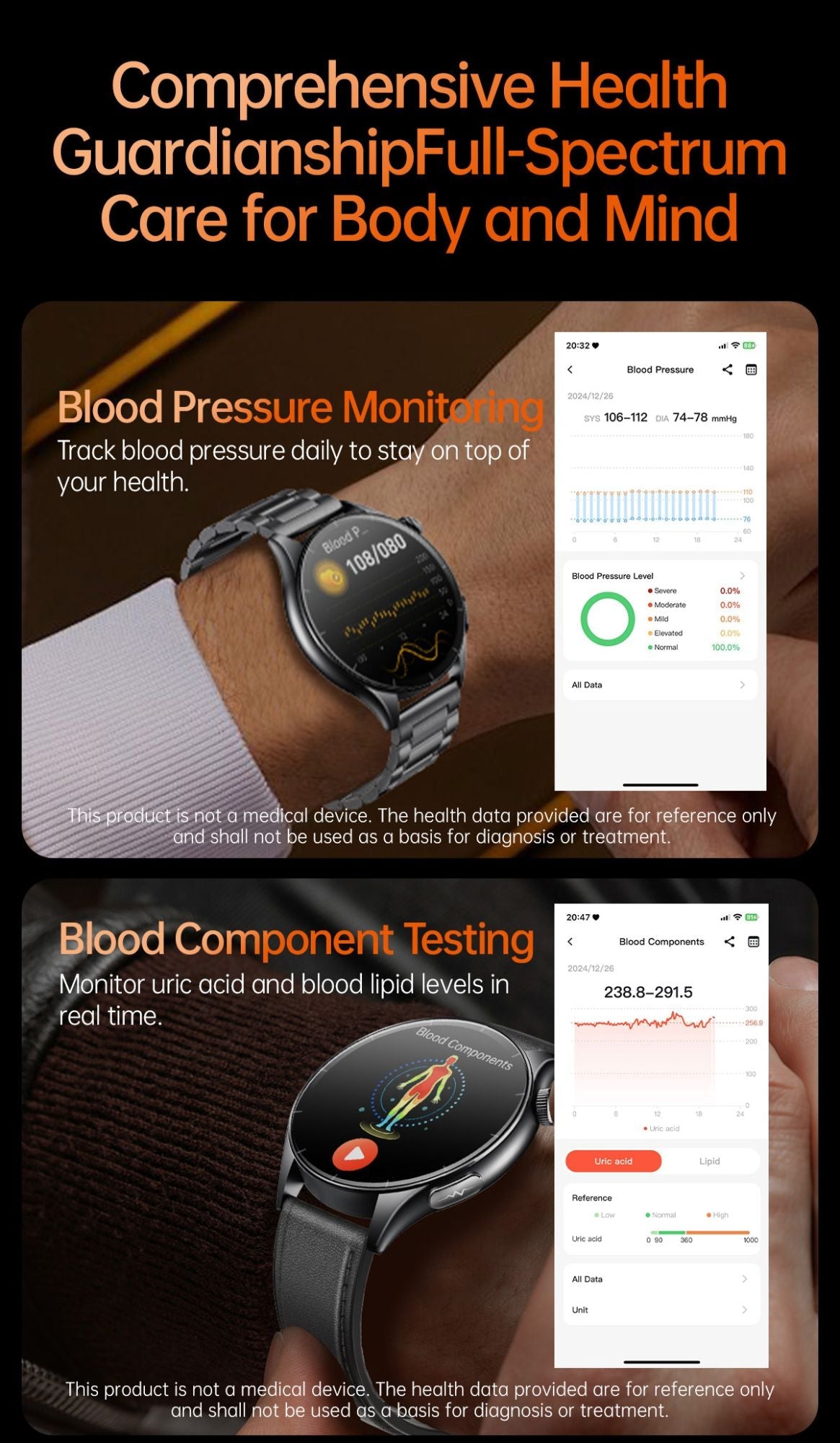 XIAOMI 704505 New ECG+PPG Smartwatch Precise Uric Acid Blood Lipids Pressure Body Analysis Smart Watch Men BT Call NFC Watches