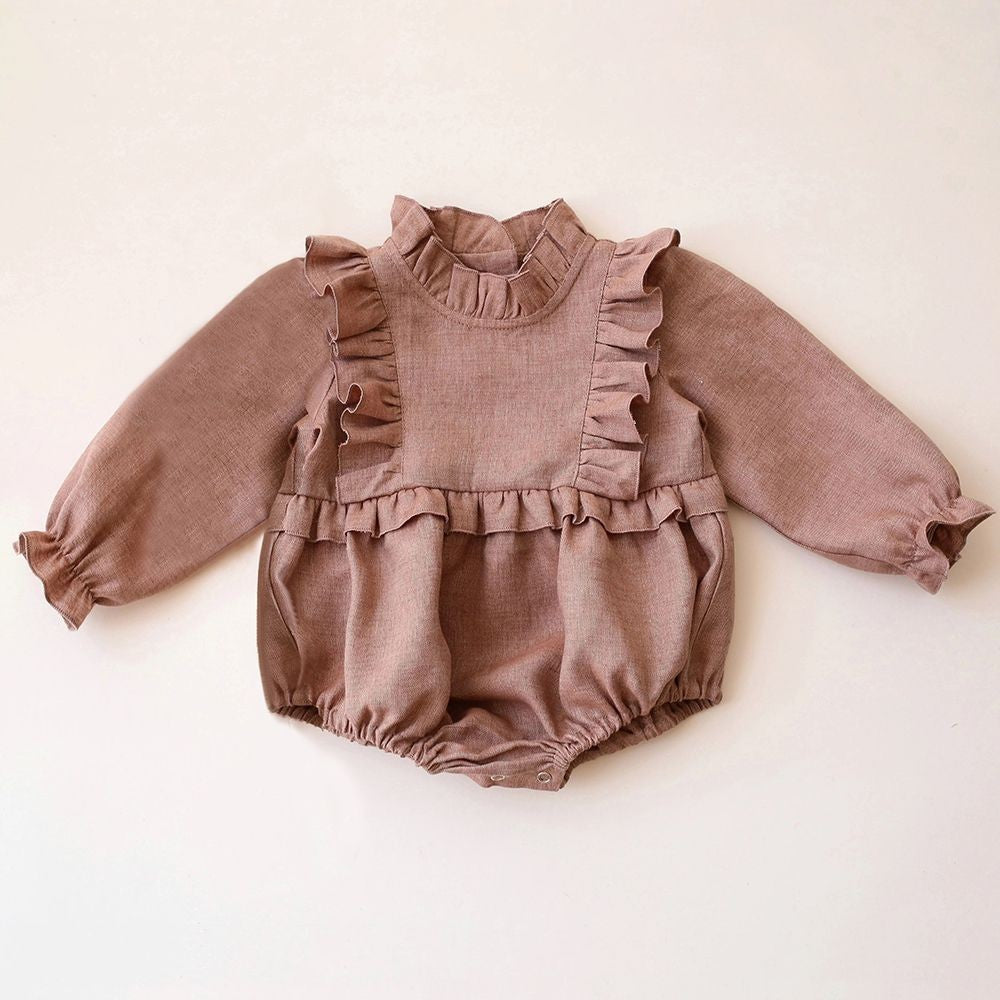 Vintage Floral Baby Girl Romper Spring Baby Girl Clothes For Wedding Party