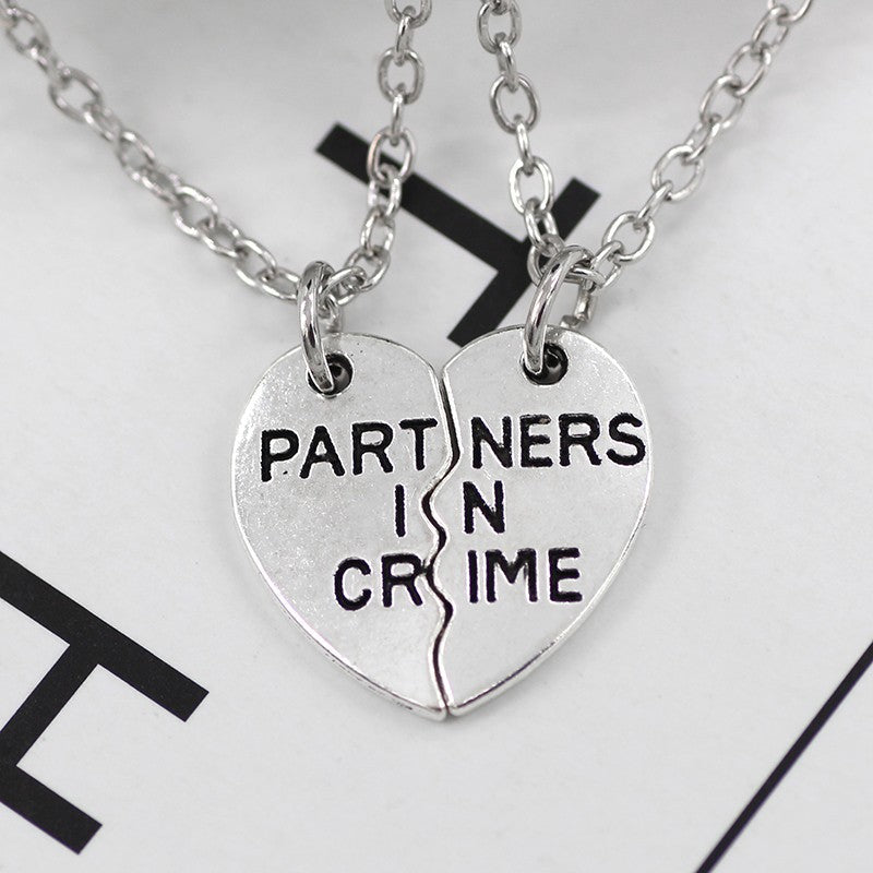 2pcs/set Splicing Necklace Necklace Heartbroken Pendant Necklace Men And Women Best Friends BFF Friendship Birthday Jewelry Gift