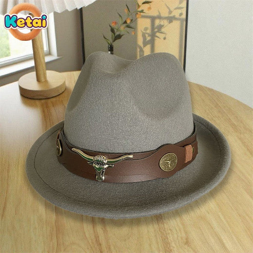 New Autumn and Winter Fashionable and Atmospheric Men's Jazz Hat with Sunshade, Lightweight and Luxurious Style Men's Jazz Hat