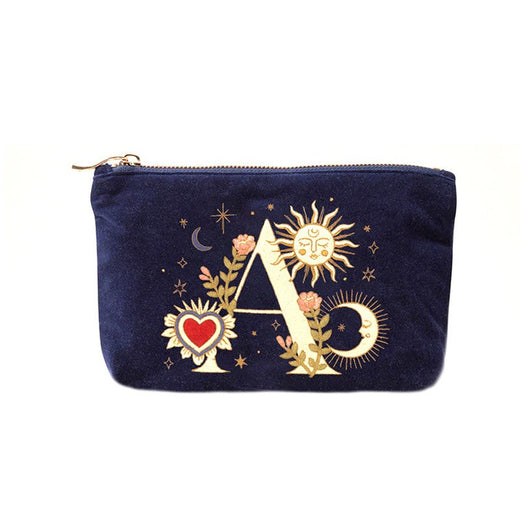 Velvet Handbag Vintage Printed Letter Pattern Makeup Bag