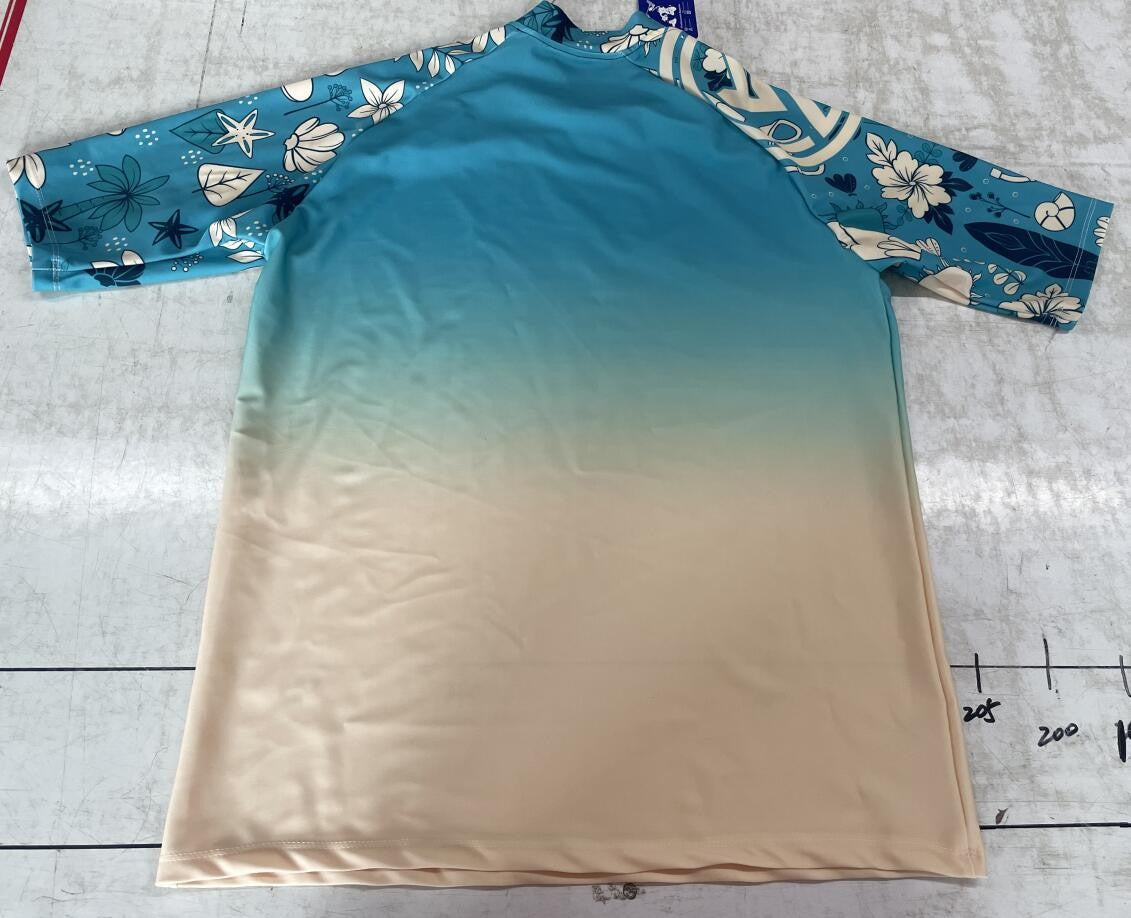 Hot Men's Short Sleeve Surfing Shirt Nautical Diary Lycra Rashguard RIGHTTRACK For Surf Sportswear Beach Swimwear UPF50+ Clothes