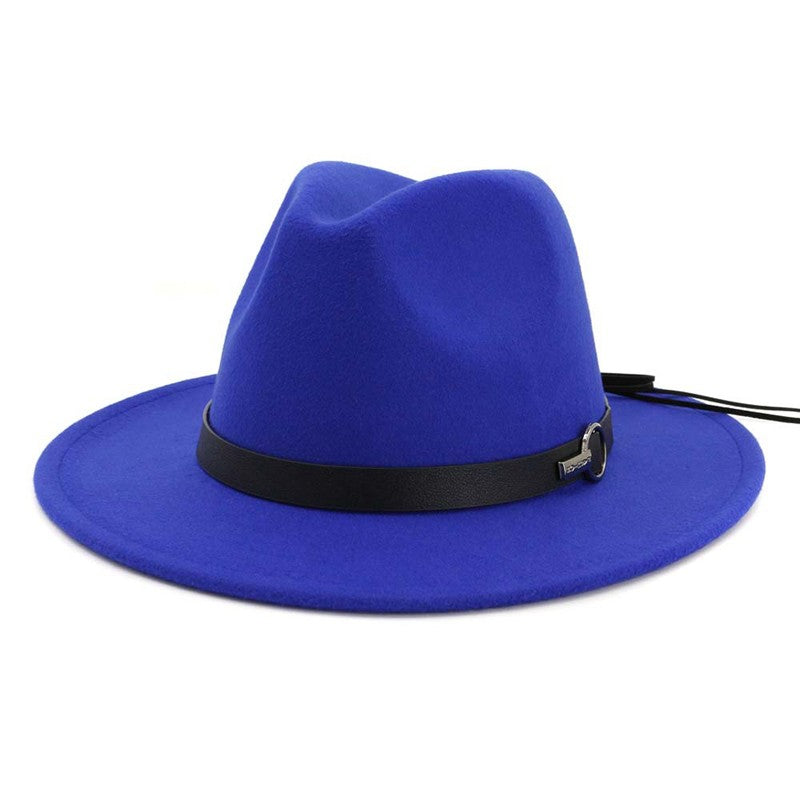 QBHAT Women Men Wide Brim Wool Felt Jazz Fedora Hats Panama Style Cowboy Trilby Party formal Dress Hat Large Size Yellow white