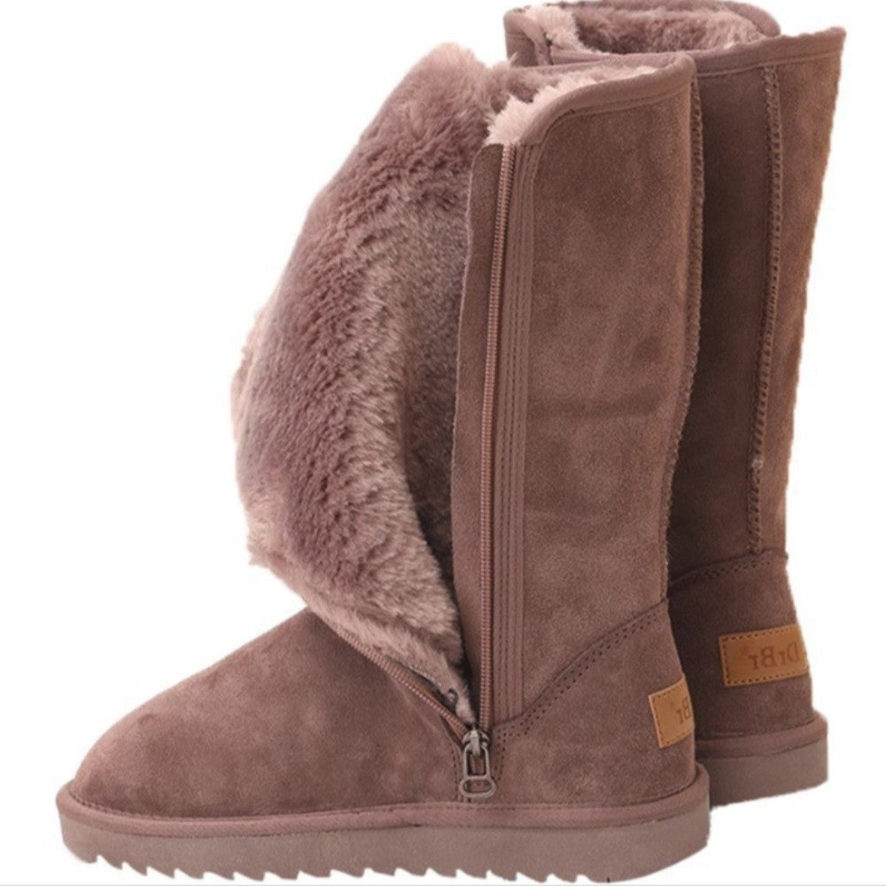 Women Classic Ladies Girls Winter Snow Boots 2024 Waterproof Warm Genuine Leather Fur Australia Plus Velvet Knee High Winter