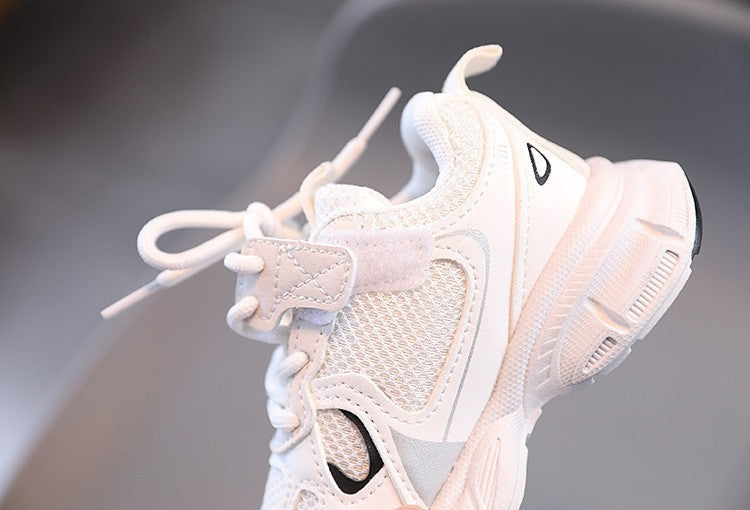 Spring and Autumn Children Sports Shoes Unisex Kids Sneakers Mesh Upper Breathable Basketball Shoes Tennis Casual Flats Footwear