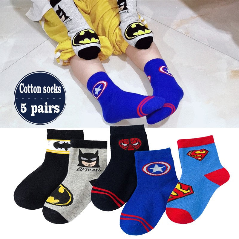 5Pairs Sanrio Cinnamoroll Kuromi Kawaii Spring and Autumn Cartoon Middle Tube Socks For Girls Boy Children Mid-calf Cotton Socks