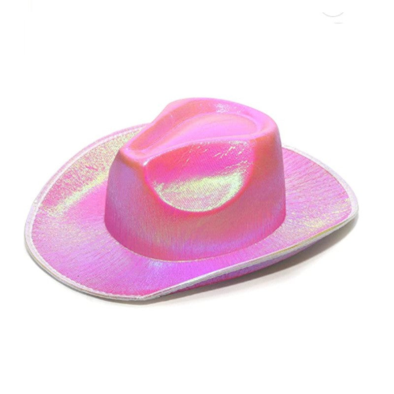 Wireless LED Western Cowboy Hat Light Up Cowboy Hat Disco Bride Pink Cowgirl Hat Concert NightClub Wedding Costumes Accessories
