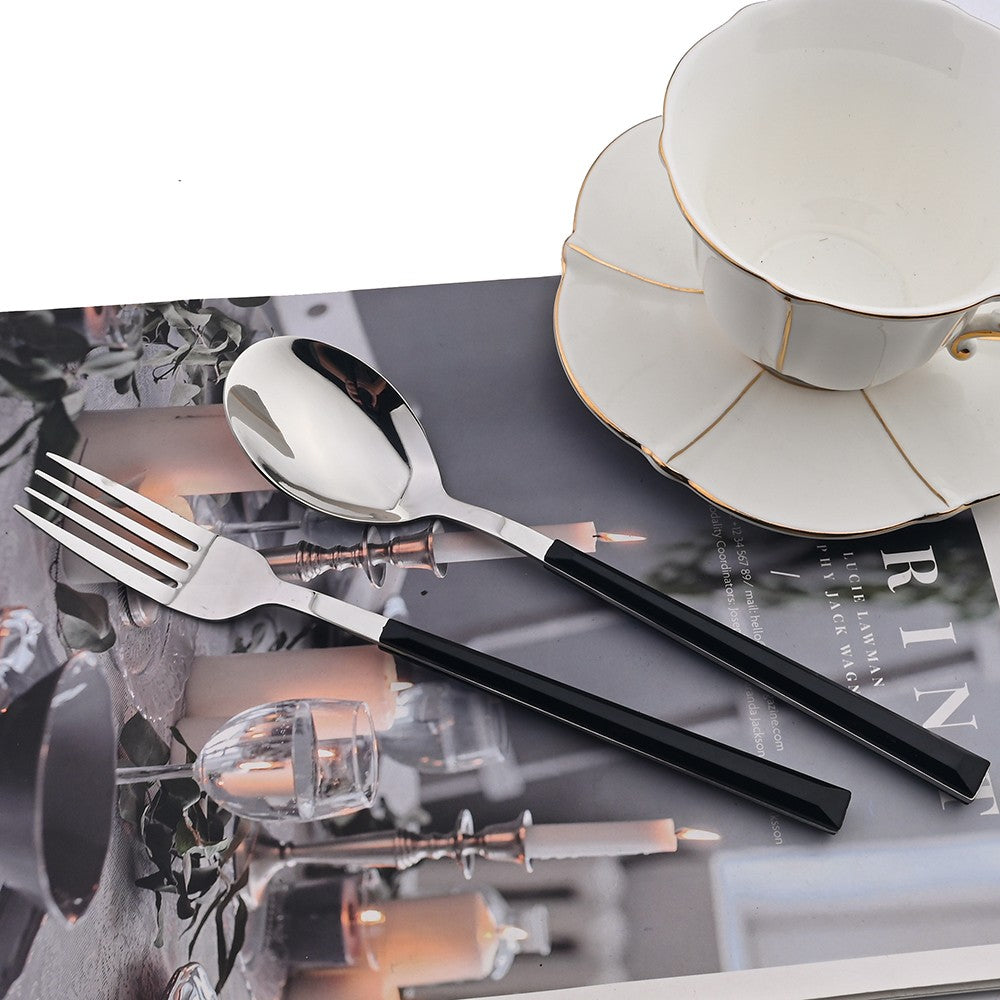 30Pcs Cutlery Set Stainless Steel Imitation Marble Flatware Fork Spoon Knife Dinner Kitchen Dinnerware Silverware Tableware Set