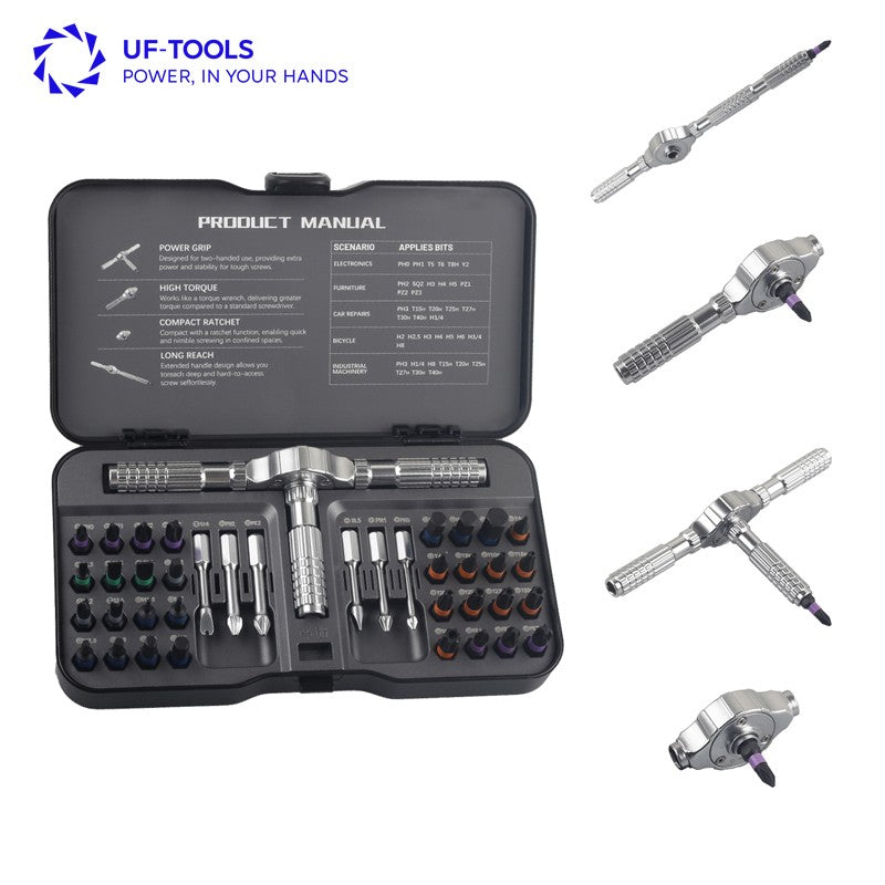 T Screwdriver 40 in 1 Ratchet Screwdriver Set Magnetic Bits Tools Set DIY Precision Hand Tools For Household Repair &PC Repair