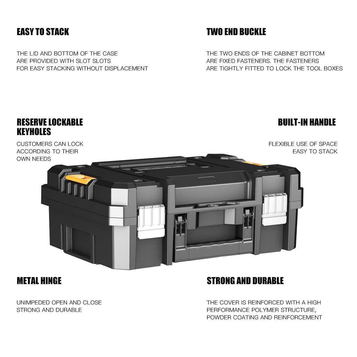 AIRAJ Stackable Modular Combo Toolbox Set -Portable Combo ToolBox with Wheels for Space-Saving Modular Assembly & Easy Mobility!