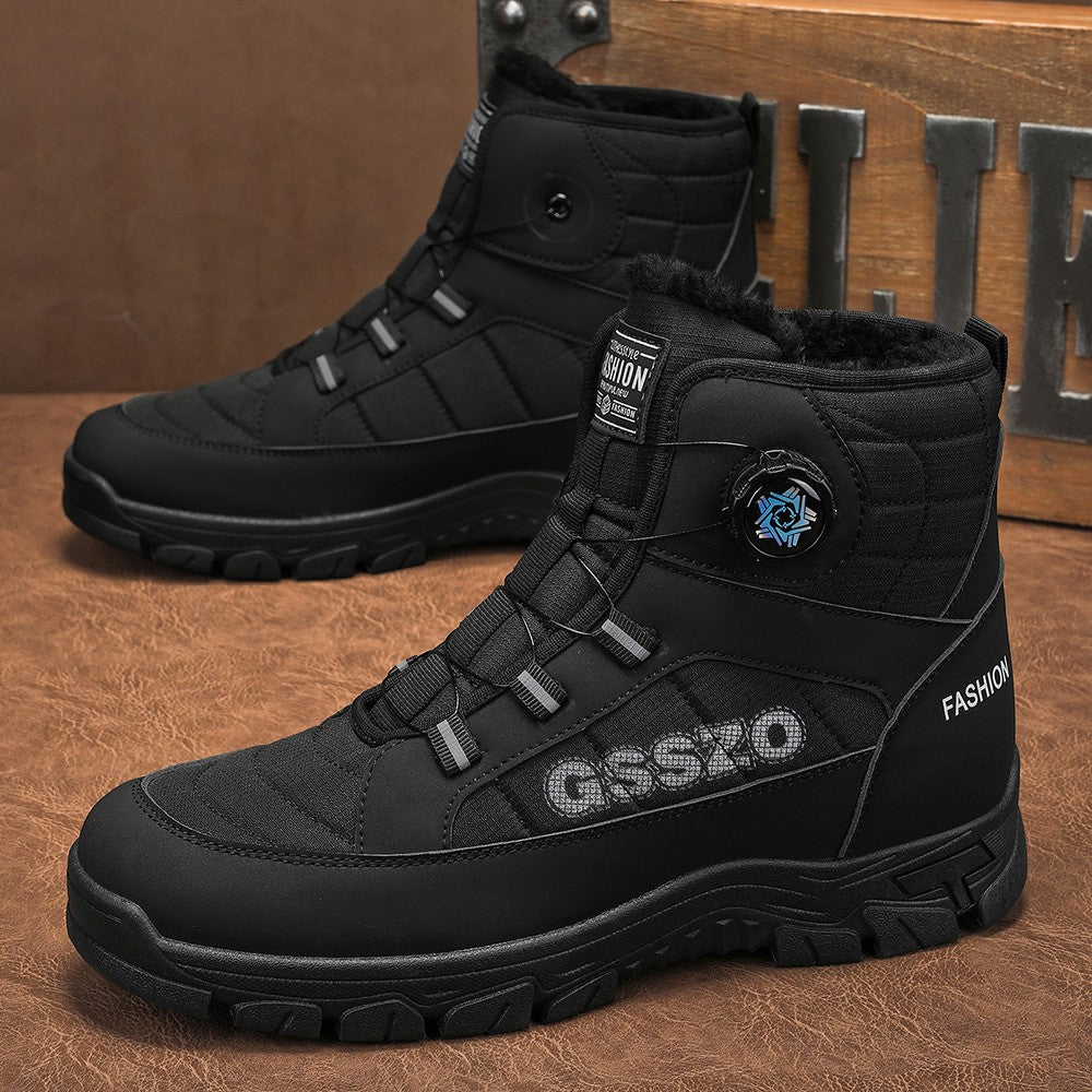 Winter New Swivel Buckle Fleece Waterproof Snow Boots Outdoor Non-slip and Wear-resistant