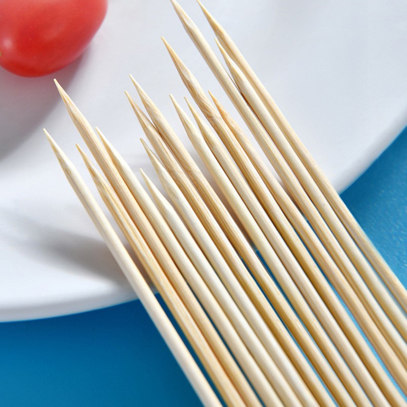 50Pcs 40cm Bamboo Wooden BBQ Skewers Food Bamboo Meat Tool Kitchen Barbecue Party Disposable Long Sticks Catering Grill Camping