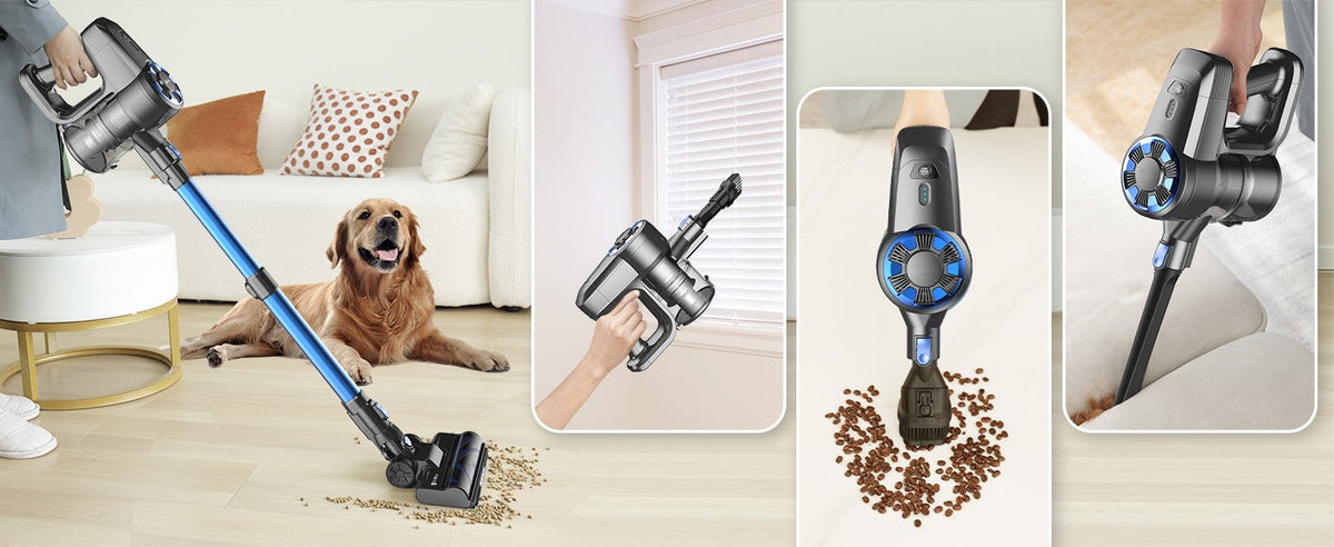 INSE N3S Cordless Vacuum Cleaner 6-in-1 Rechargeable Powerful Handheld Stick Vacuum with 2200mAh Battery for Carpet Hard Floor