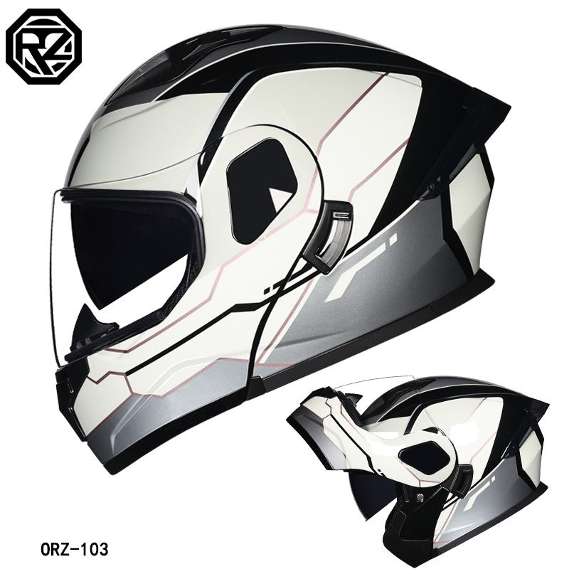 ORZ's latest high-quality motorcycle modular flip helmet ABS material dual lens full helmet DOT batch