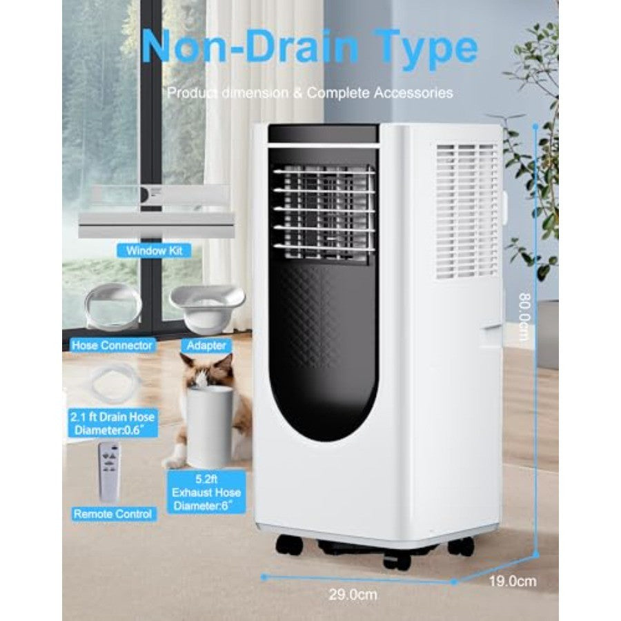 8000 BTU Portable Air Conditioners with 4 Modes for Efficient Cooling Energy Saving Remote Control 24-Hour Timer Ideal for Bedr