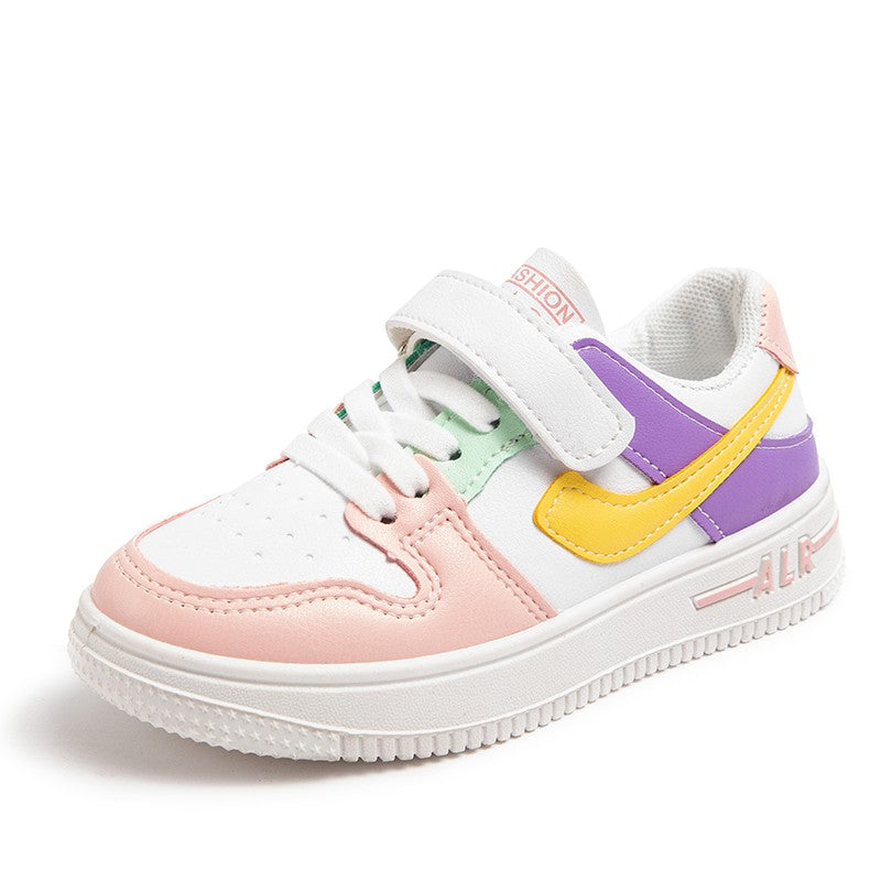 Children's Sneakers Kids Fashion Design White Non-slip Casual Shoes Boys Girls Hook Breathable Sneakers Toddler Outdoor Shoes