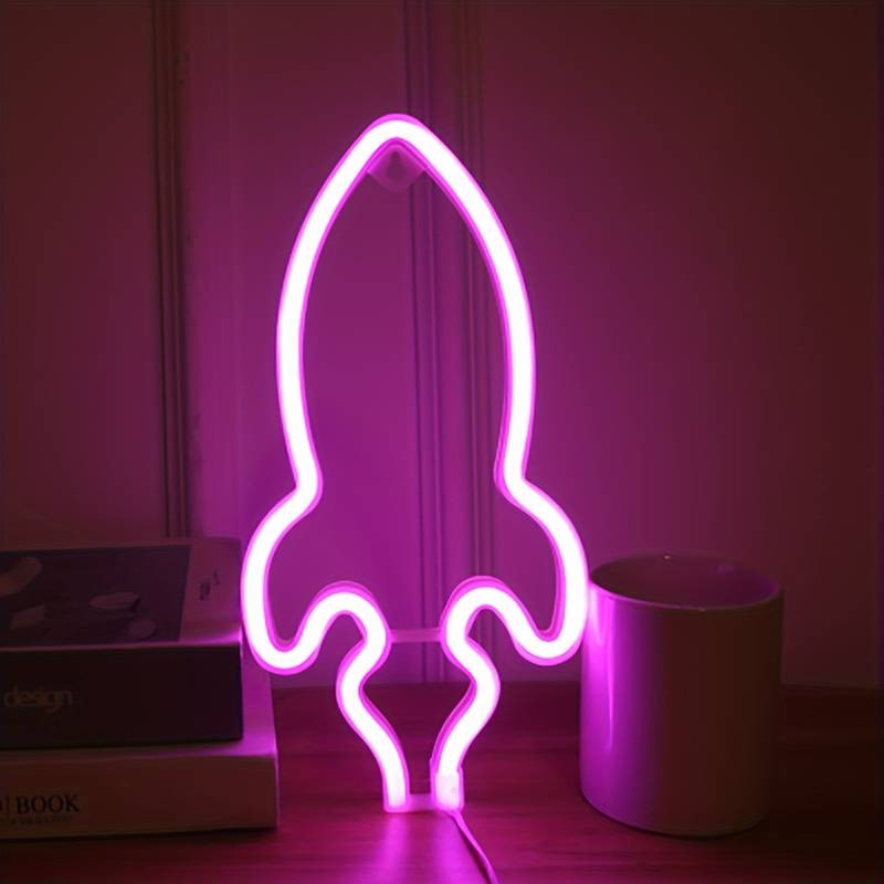 Neon Sign Alien Face Shaped Wall Hanging Lights for Home Game Room Saucerman Plant LED Night Lamps Xmas Party Holiday Art Decor