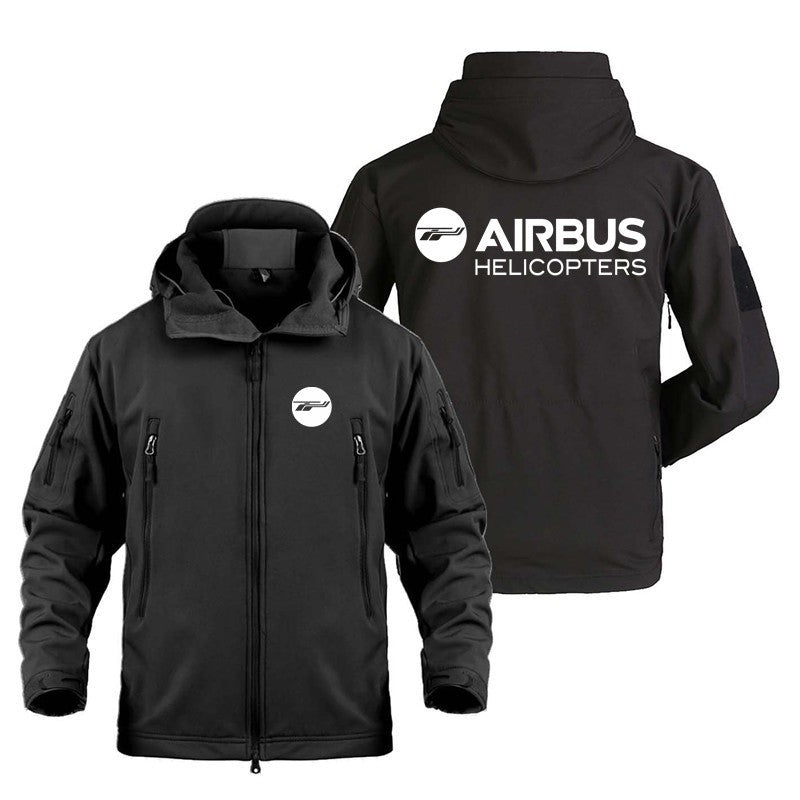Men's Outdoor Flight Military Aviation Airbus Helicopter Pilots Aircraft SoftShell Tactical Shark Skin Fleece Warm Coats Jackets