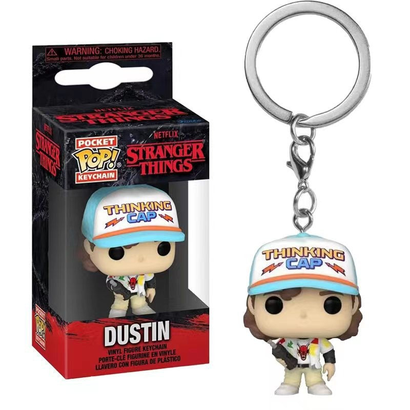 Funko POP NEW Arrive Keychain ELEVEN Demogorgon DUSTIN Barb Steve Robin Keychain Toy Vinyl Figure Model Kid Toys